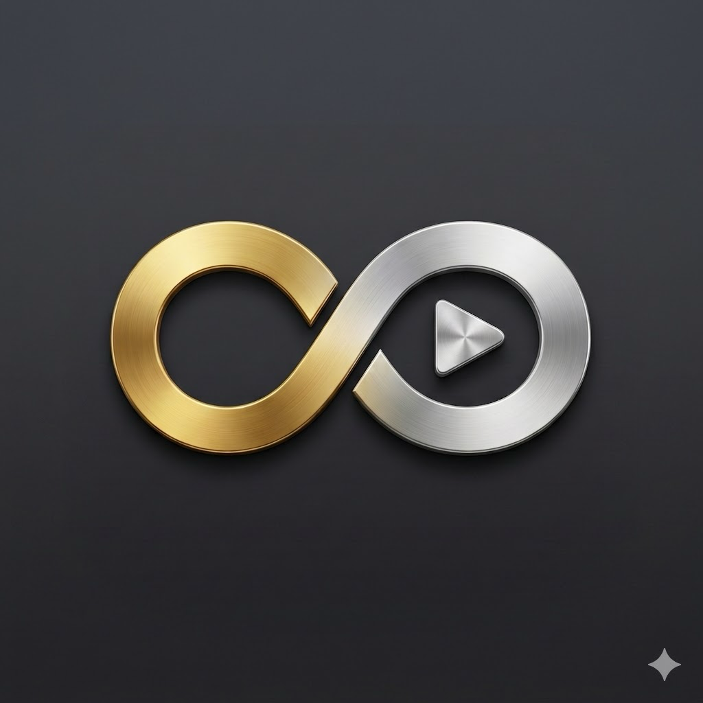 Echo app icon — an infinity symbol in silver and gold
